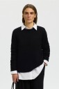 Selected Women   Genser Slwlulu New Ls Knit O Neck   Svart