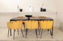 Venture Home Pelle Spisegruppe 190 cm Rektangulær med 6 Limhamn Stoler Sort