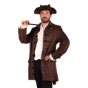 Piratjakke Mørkebrun Herre Deluxe - XX-Large