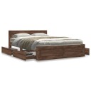  Sengeramme med hodegavl brun eik 120x200 cm konstruert tre 8721102855795