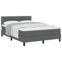  Box Spring Seng med madrass Mørk grå 160x200 cm Stoff