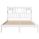 Seng med bokhylle uten madrass hvit 140x190 cm heltre furu 8721158604064