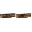 TV benker 2 stk røkt eik 100x31x25,5 cm konstruert tre