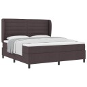  Box Spring Seng med Madrass Mørkebrunt 180x200 cm Stoff