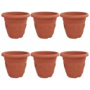 vidaXL Rund Blomsterpotte 6 stk. Klinker Rød Ø 39 x 32 cm Plast
