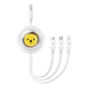 Baseus Charging Cable 3w1  USB to USB-C USB-M Lightning 3.5A 1.1m (White)