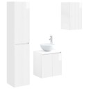 vidaXL Baderomsinnredningssett 3 stk. Høgglans hvit 33 x 34,5 x 160 cm