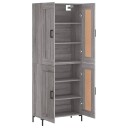  Highboard grå sonoma 69,5x34x180 cm konstruert tre