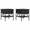  Nattbord 2 stk Svart Eik 40x42x45 cm Konstruksjonsbord