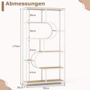 8 etasjers U formet bokhylle – åpne hyller metallramme