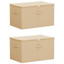 vidaXL Lagringsboks 2 pcs Krem 55 x 35 x 32 cm Ikke-vevd stoff