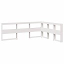  Bokhylle sengegavl L-formet hvit 135 cm heltre furu 8721158637581
