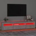 vidaXL TV-benk med LED-lys betonggrå 195x35x40 cm