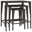 vidaXL Stablebord 3 stk brun polyrotting
