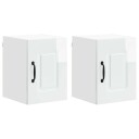  Kjøkkenskap med hylle 2 pcs Høyglanset hvit 30 x 31 x 40 cm