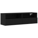  TV Vegghylle Svart Eik 100x30x30 cm Konstruert Tre