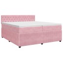 vidaXL Kontinentalseng med madrass Rosa 200 x 200 cm Fløyel