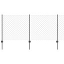 vidaXL Kjettinggjerde med stolpe 10 x 1 m PVC belagt stål Grå Mesh