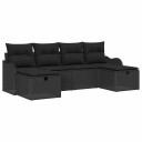 vidaXL Sofa sett 6 stk. 6 Antall seter Svart polyrotting