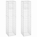Gabionstolper 2 stk 40x40x180 cm jern Silver