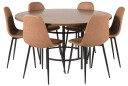 Venture Design Copenhagen & Polar spisegruppe Brun/brun 6 st stoler & bord 140 cm