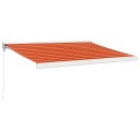 vidaXL Uttrekkbar markise oransje og brun 3,5x2,5 m stoff og aluminium