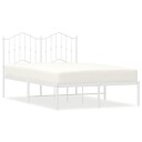 vidaXL Sengeramme i metall med hodegavl hvit 120x200 cm 8721012211452