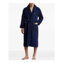 Polo Ralph Lauren Shawl Collar Terry Robe   Navy   S/M