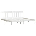 vidaXL Sengeramme hvit heltre furu 200x200 cm