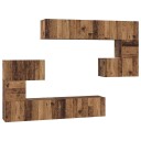  TV benksett 8 pcs Gammelt tre 80 x 30 x 30 cm Konstruert tre