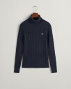 Gant Kabelstrikket turtleneck genser i bomull EVENING BLUE XS