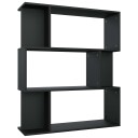 vidaXL Bokhylle/Romdeler svart 80x24x96 cm sponplate