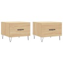  Salongbord 2 stk sonoma eik 50x50x40 cm konstruert tre 8720845428488