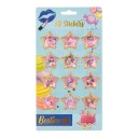 Besties 3D Klistremerker m/ glitter 12stk - Stjerner