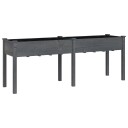 vidaXL Plantekasse med foring grå 203x53x76 cm heltre gran