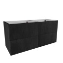 Vikingbad MIE Bølge 120dbl Servantskap 4 Skuffer Svart Matt / 120cm Dobbel