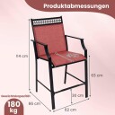 Utendørs barkrakksett hurtigtørkende stoff 63 cm setehøyde
