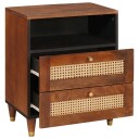  Nattbord Brun Rattan og solid mango tre