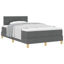  Box Spring Seng med Madrass Mørkegrå 120x190 cm Stoff