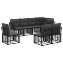 vidaXL Utendørs sofa sett Svart Polyester