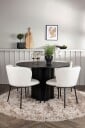 Venture Home   Spisegruppe Olivia med 4 stk stoler Edina   Svart