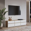 TV enhet Kors 3 klaffer med 3 skuffer   Hvit
