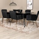 Venture Home Spisegruppe Venture Home Annika Sort med 6 Annika Stoler GR22097