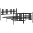  Sengeramme i metall med hode- og fotgavl svart 120x190 cm 8721012373037