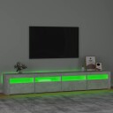  TV-benk med LED-lys betonggrå 240x35x40 cm