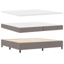  Box Spring Seng med Madrass & LED Taupe 200x200 cm Stoff
