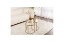 Sofabordsett 2 stykker Rikiya Liten Gulltransparent - Gulltransparent
