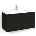Macro Design Crown Plain/push-open Servantskap 2 Skuff - med Light Servant Svart eik / 100cm 45