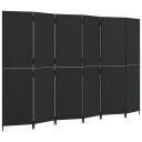  Romdeler 6 paneler svart polyrotting 8721012243941