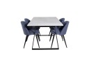 Venture Home Estelle Spisegruppe 140 cm Rektangulær med 4 Velvet Stoler Sort